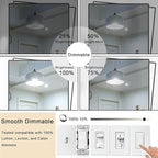 5 Inch Edison Bulb, 6000K Cool White E26 Led Bulb 6W Dimmable, 800LM T10 T9 Bulb Clear Glass Tubular Light Bulbs, AC 120V Equal 80 Watt Bulbs for Chandelier Pendant Wall Light - 6Pack