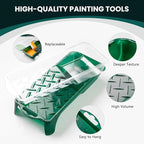 Foam Paint Roller, 2 Inch 10 Pack Small Paint Roller Kit with High-Density Foam Paint Roller, Paint Tray, Paint Tray Liner, Roller Frame, Mini Paint Roller for Painting Corners