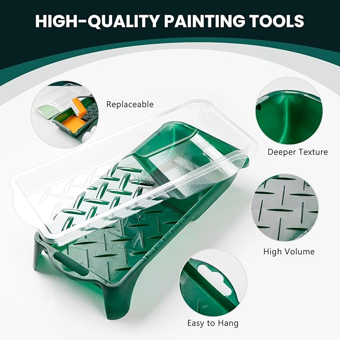 Foam Paint Roller, 2 Inch 10 Pack Small Paint Roller Kit with High-Density Foam Paint Roller, Paint Tray, Paint Tray Liner, Roller Frame, Mini Paint Roller for Painting Corners