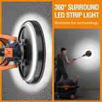 MAXXT Brushless Random Orbital Drywall Sander, 550W Powerful Constant Speed Electric Drywall Sander, 6 Variable Speed 600-1200RPM Foldable Sander Tool, With Memory Variable Speed, 360° Led Light