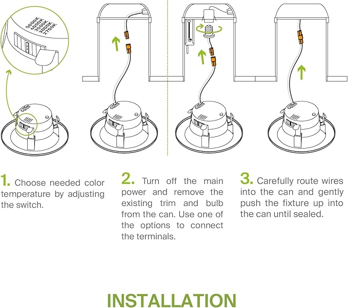 ASD Retrofit LED Recessed Lighting 4 Inch | 9W 700 Lm Wet Rated Dimmable Ceiling Downlights | 2700K-5000K Adjustable CRI90 White Room Recessed Light Fixtures | LED Can Lights, UL Listed