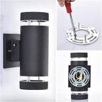 Outdoor Wall Sconce Exterior Lighting Fixture - ETL Listed,Aluminum Waterproof Wall Mount Cylinder Design - Up Down Light Fixture for Porch, Garage and Patio
