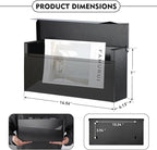 KYODOLED Wall-Mount Mailbox, Large Capacity Mail Box, Mailboxes for Outside, Galvanized Steel Rust-Proof Metal Post Box, 14.56" x7" x4.13" Black