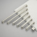 10 Pack 7.5 Inch(192mm) Hole Center Satin Nickel Modern Cabinet Pulls Kitchen Cabinet Handles Kitchen Cabinet Hardware Timeless Drawer Pulls for Dresser Cupboard Wardrobe, Nickel-B(7.5x10)