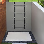 4-Rung Window Well Ladder Straight, Heavy Duty Steel Fire Escape Ladder, Powder-Coated Basement Egress Wall Mounted Ladder 45.2" Lx17.9 W, Black