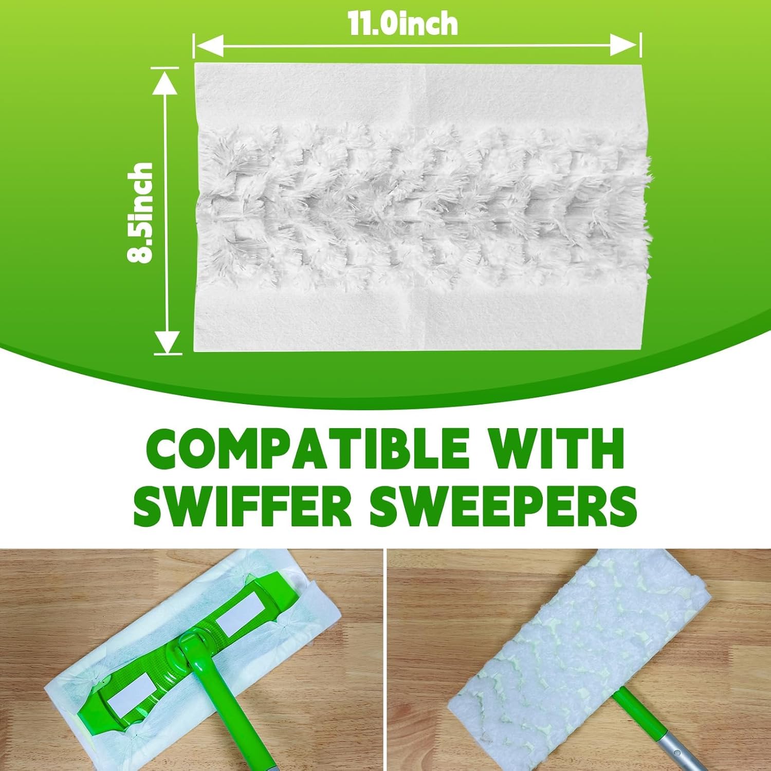 Dry Mop Refills Thickened and Feathery Pads 60 Count for Dirt, Pet Hair and Dust, Compatible with Swiffer Sweeper and ClicLak Regular Mop, Disposable Sweeping Cloths for Floor Mopping and Cleaning