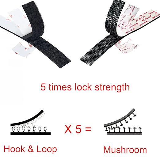 Dual Lock Fastener 1in x 2in 8pcs, Reclosable Interlocking Tape Heavy Duty EZ Pass Holder, Adhesive Hook Lock Sticky Back Mushroom Mounting Tape Clear Color for Indoor and Outdoor