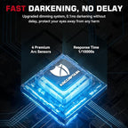 ARCCAPTAIN Auto Darkening Welding Helmet, 3.94"X3.66" Large Viewing Screen True Color Welding Hood with 4 Arc Sensor Solar Powered, Wide Shade 4-5/5-9/9-13 Welding Mask (Alien)