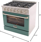 Kucht KNG361/LP-G Gas Range, Green