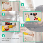 PVC Pipe Reamer, 4Pcs PVC Fitting Saver Tool for Removing SCH 40 from Hub, 1-1/2 In, 2 In, 3 In, 4 In Head, Bit Socket Saver Set for PVC Plumbing, Fits 1/2" Variable Speed Power Drill