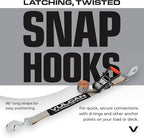 VULCAN Complete Axle Strap Tie Down Kit with Snap Hook Ratchet Straps - Silver Series Webbing - Includes (4) 22 and (4) 36 Inch Axle Tie Downs, and (4) 8' Snap Hook Straps