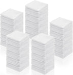 Oudain 100 Pcs White Cleaning Cloths Bulk Reusable Cleaning Rags Cotton Washcloths Absorbent Dishcloths Small Kitchen Rags Soft Bath Towels for Housekeeping, 9.8 x 9.8 Inch