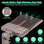 BBESTLED 400W LED Parking Lot Light Dusk to Dawn Photocell Outdoor Pole Mount 56000LM IP65 UL & DLC Commercial Light for Street Stadium Tennis Court 5000K (100-277VAC Input), LED Shoebox Lights