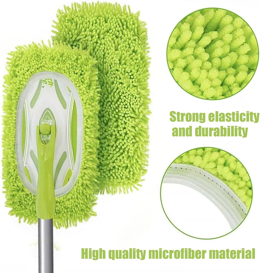 6 Pack Reusable Mop Pads Refill Compatible with Swiffer Sweeper Mop, Microfiber Wet Mopping Cloths for Floor Cleaning, Ideal for Home Cleaning Washable Floor (Green-6 Pack)