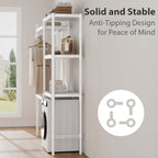 Double Row Over Washer and Dryer Storage Shelves, Laundry Room Organization and Storage, Heavy Duty Laundry Room Shelves, with Adjustable Height, 5-Tier