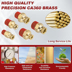 50pcs Quick Push to Connect Fittings Brass Male Straight Combination 1/4 3/8 DOT Air Line Fittings Kit 1/4 3/8 Tube Fitting DOT Approved Air Brake System Air Suspension Kit Air Hose Repair Kit