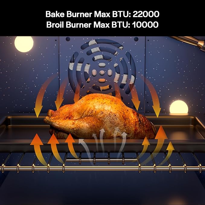 Empava Commercial Gas Range, Freestanding & Slide-In, 4.2 cu. ft. Pro-Style Single Oven with 4 Sealed Ultra High-Low Burners Heavy Duty Grates in Stainless Steel for Kitchen, Restaurant,30 Inch