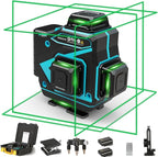 Floor Laser Level 360 Self-leveling - Tile 4 x 360 Green Beam Cross Line Laser Leveler Tool - 16 lines 4D Ceiling Nivel Laser for Construction with Hard-Sided Case and 2 Batteries