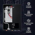 Electric Tankless Water Heater SIVUATEK 24kW, 240V - On-Demand Hot Water for Whole House - ETL Certified, Self Modulating - Compact Design for Easy Installation - for 4 Point of Use Hot Water