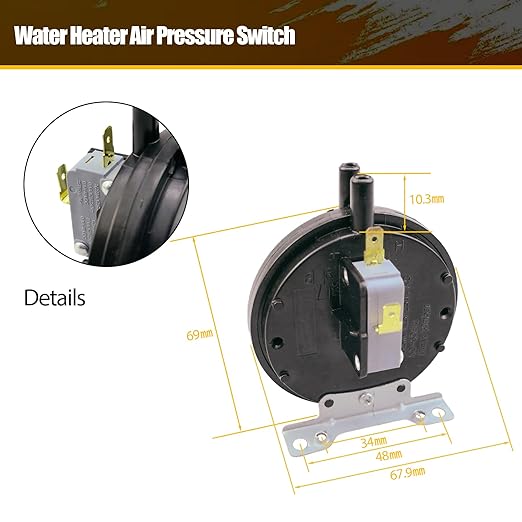 Water Heater Air Pressure Switch Fit for CAMPLUX Ranein Recpro Girard FOGATTI Furrion Suburban RV and Gas Tankless Water Heater