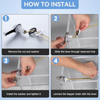 Saillong 3 Set Universal Toilet Tank Replacement Kit, Include Fill Valve, 2 Inch Low Flow Rubber Flapper, Side Mount Toilet Flush Brass Handle, Adjustable, Quiet, Easy Install Repair Kit
