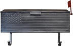 Oakland Living AZ620-SILVER Silver Patriotic Metal Outgoing Mail Flag and Newspaper Hangers Wall Mount Mailbox