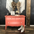 Dixie Belle Paint Company Chalk Finish Furniture Paint - Flamingo (32oz) - Matte Bright Coral Chic Chalk Mineral DIY Furniture Paint