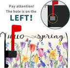 Hello Spring Mailbox Covers Tulip Lavender Butterfly Spring Decorative Mailbox Covers Magnetic Standard Size 21x18 Inch Rustic Waterproof Mailbox Wraps Post Letter Box Covers Garden Yard Outdoor Decor