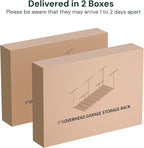 SunsGrove 3x8 Garage Storage Overhead Rack Organization, Adjustable Ceiling Mounted Storage Racks, 800LBS Weight Capacity, 22"-40" Ceiling Dropdown, 2 Pcs, Black