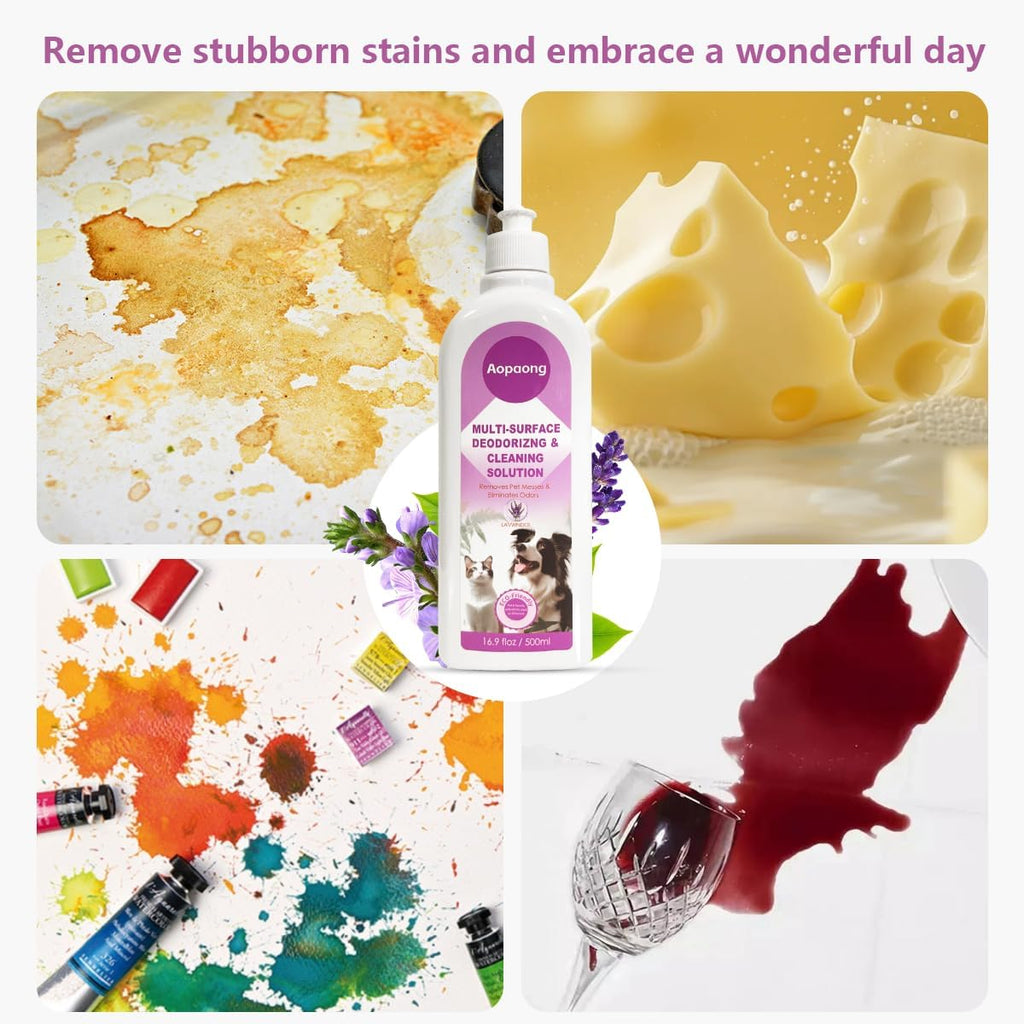 Multi-Surface Floor Cleaning Solution Lavender Scent Household Floor Cleaner Care for All Robot Vacuums with Mopping and Cordless Wet/Dry Vacuums (16.9Fl Oz/500ML)