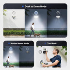 Onforu 90W 10000LM LED Motion Sensor Outdoor Lights, 4-Head Dusk to Dawn Outdoor Lighting, Hardwired Flood Lights, IP66 Waterproof 6500K Security Floodlight for Outside (Black)