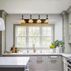 Modern Crystal Bathroom Vanity Light Black Vintage Bathroom Light Fixtures 4-Lights Glass Crystal Vanity Lights