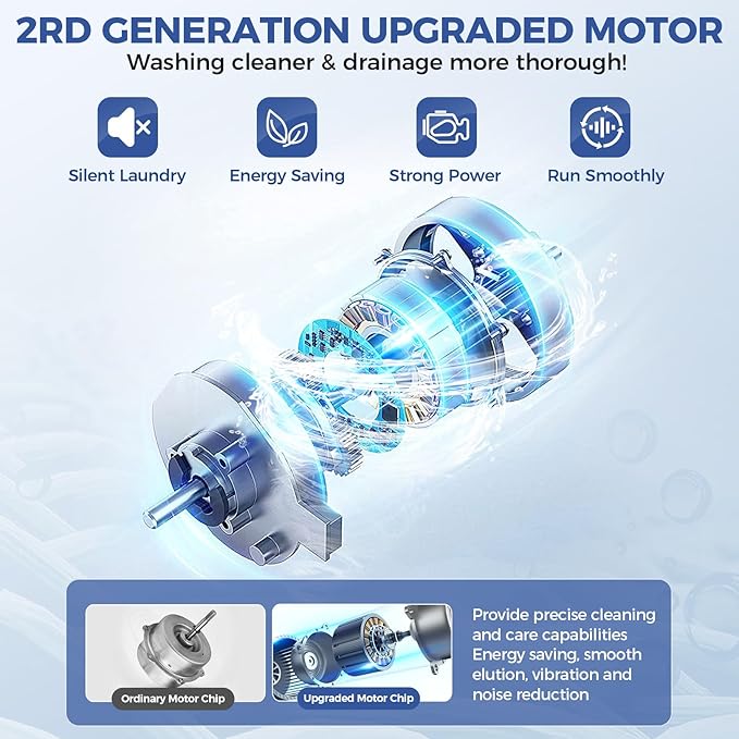 Nictemaw Portable Washing Machine 20Lbs Portable Washer Machine with Drain Pump, 2.8 Cu.ft Compact Washer with 10 Programs 8 Water Levels Small Washing Machine for Apartment, Home, Dorms, Rv