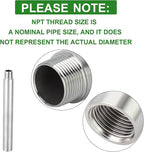 TAISHER 2PCS Stainless Steel Pipe Fittings, 3/8" NPT Male x 3/8" NPT Female Threaded, 8" Length Nipple Cast Pipe