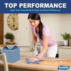 Microfiber Cleaning Cloth Waffle Weave for Dusting Absorbent Towel Quick Drying Dust Rags Household Kitchen, Lint Free Streak Free, 6 Pack,12 x 12 Inches, Blue