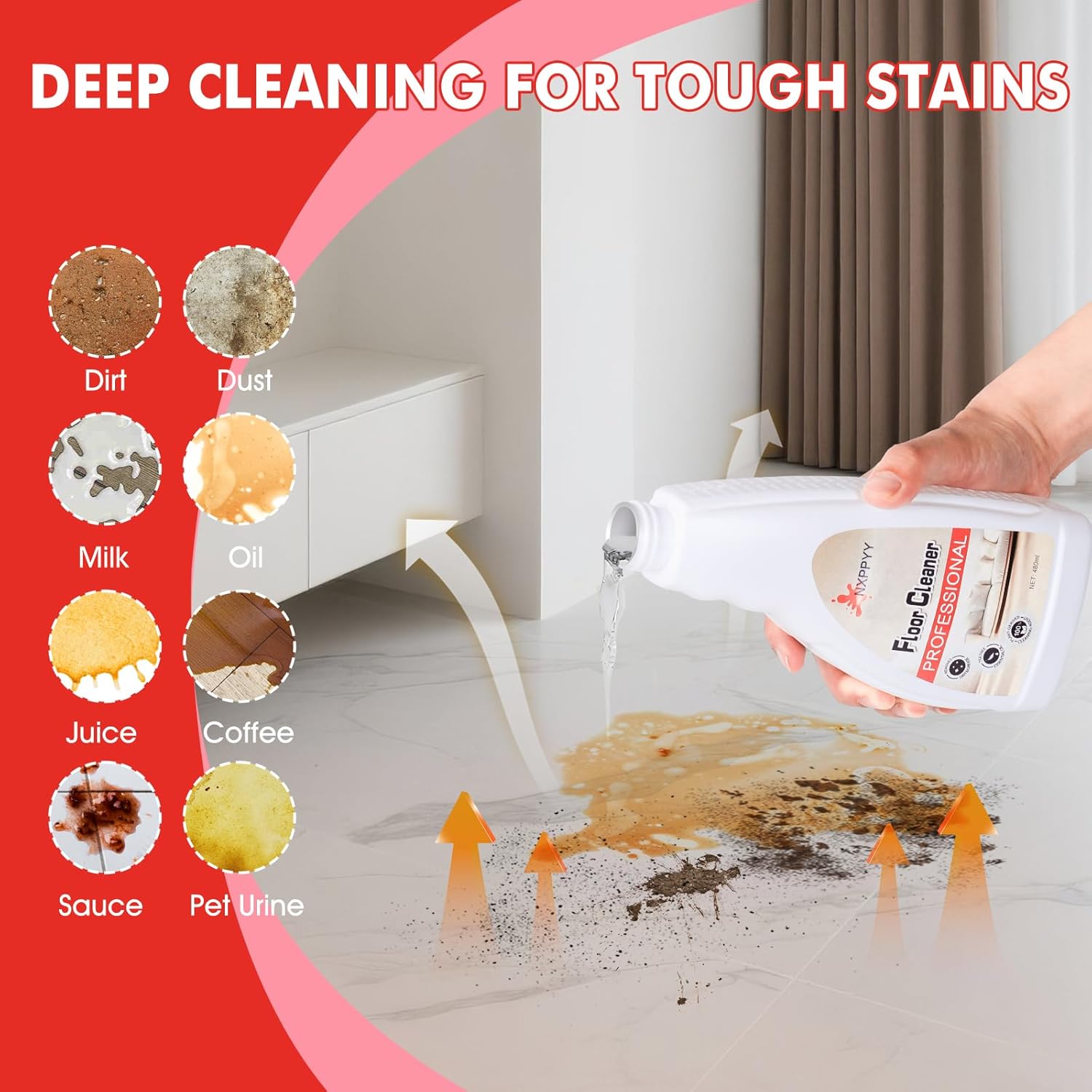 Floor Cleaning Solution Compatible with Roborock Q5/Q7/Q8/S7/S8/Qrevo Series, All Robot Vacuums & Wet Dry Vacuum, Floor Cleaner for Mopping, 2 Bottle Floor Cleaner Refill