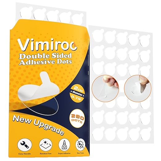 Double Sided Adhesive Dots– 280pcs Easy to Peel Sticky Dot,Clear Removable Mounting Putty Removable for Crafts, Posters, Balloons, and DIY Projects