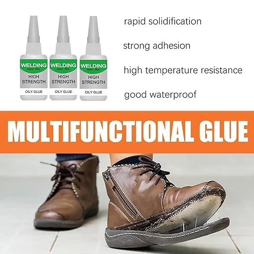Welding Glue, Welding High-Strength Oily Glue, Universal Super, Instant Bonding, Strong Adhesion, 50g.4pcs
