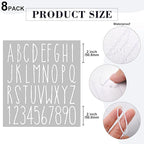 8 Sheets Vinyl Letter Stickers Waterproof Self Adhesive Letter Numbers Alphabet Modern Mailbox Numbers Sticker for Back to School DIY Mailbox House Home Business Address(2 Inch,White)