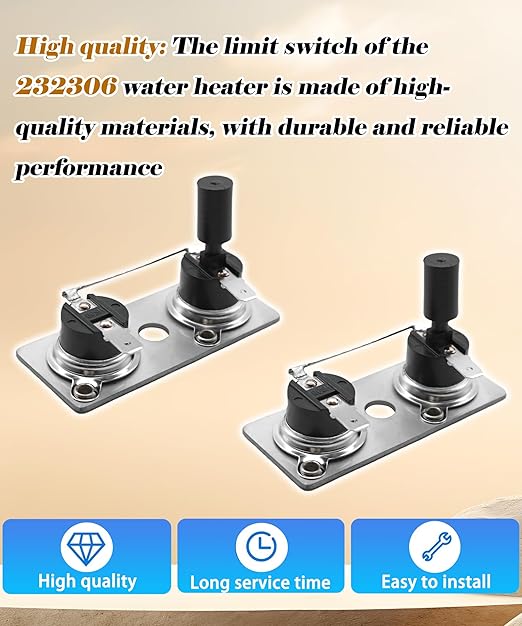 2-Pack RV Water Heater Thermostat Switch Compatible with Suburban 232306,RV Water Heater Parts 120V T-Stat/Limi SW6DE SW10DE SW12DE