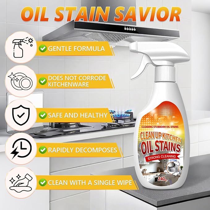 Heavy Duty Degreaserr, 2025 New Kitchen Cleaner, Multipurpose Oil Stain Remover, Strong Grill Cleaner for Restaurant, Multipurpose Cleaner Spray for Countertops, Ovens