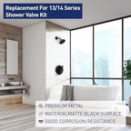 Matte Black Shower Handle T13020-BL- Replacement for Delta Classic 13/14 Series Single-Function Trim Kit, Compatible with Delta R10000 Series Shower Valves(Cartridge Included)