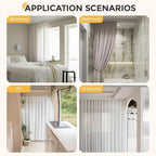 8.1FT Self Adhesive Ceiling Curtain Track No Drill, Curtain Track Ceiling/Wall Mount, Unbendable & Cuttable Track Curtain Rod for RV, Windows, Living Room, Bedroom