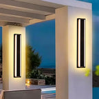 MELUCEE 24inch Long Outdoor Wall Lights 2 Pack Outside Linear Porch Lights 5 Color Dimmable Outside Garage Lighting Exterior Light Fixtures Wall Mount for House Patio Balcony Porch, IP65 Waterproof