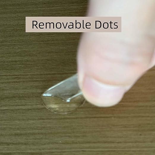 Double Sided Adhesive Putty with Pull Tabs, 100 Clear Dots 0.39'' Removable Sticky Tack, Waterproof Poster Putty Glue Dot for Party Decoration Picture