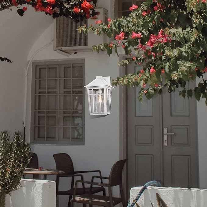 Darkaway 2pcs Outdoor Sconce Lights Wall Light Fixtures, 14inch Large Porch Light Outdoor Wall Anti-Rust Waterproof Aluminum with Glass Exterior Light Fixture for Patio Yard Garage