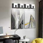 Aipsun 4 Lights Modern Black Vanity Light Up and Down Black Bathroom Lighting Fixtures LED Bathroom Wall Light Over Mirror 6000K