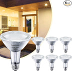 Par30 Flood Light Bulbs, 6-Pack Dimmable Par30 Halogen Bulb 2800K Warm White Flicker Free Par30 Long Neck Halogen 60W Bulb E26 Base for Accent Lighting, Tracking Lighting & Recessed Lighting