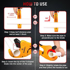 DOMINOX PVC Pipe Cutter, Cuts up to 1-5/8" PEX, PVC, PPR, Plastic Hoses& Plumbing Pipes,Ratchet PVC Cutter Tool with SK5 Blade and Aluminum Alloy Body