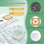 12 Pack 23743 VF3502 Vacuum Bags Compatible with Ridgid 12 to 16 Gallon Wet Dry Vacuums, High Efficiency Replacement Filter Bags for Model WD1950 WD1956 WD1850 WD1851 RV2400HF WD1450 WD1680 WD1270